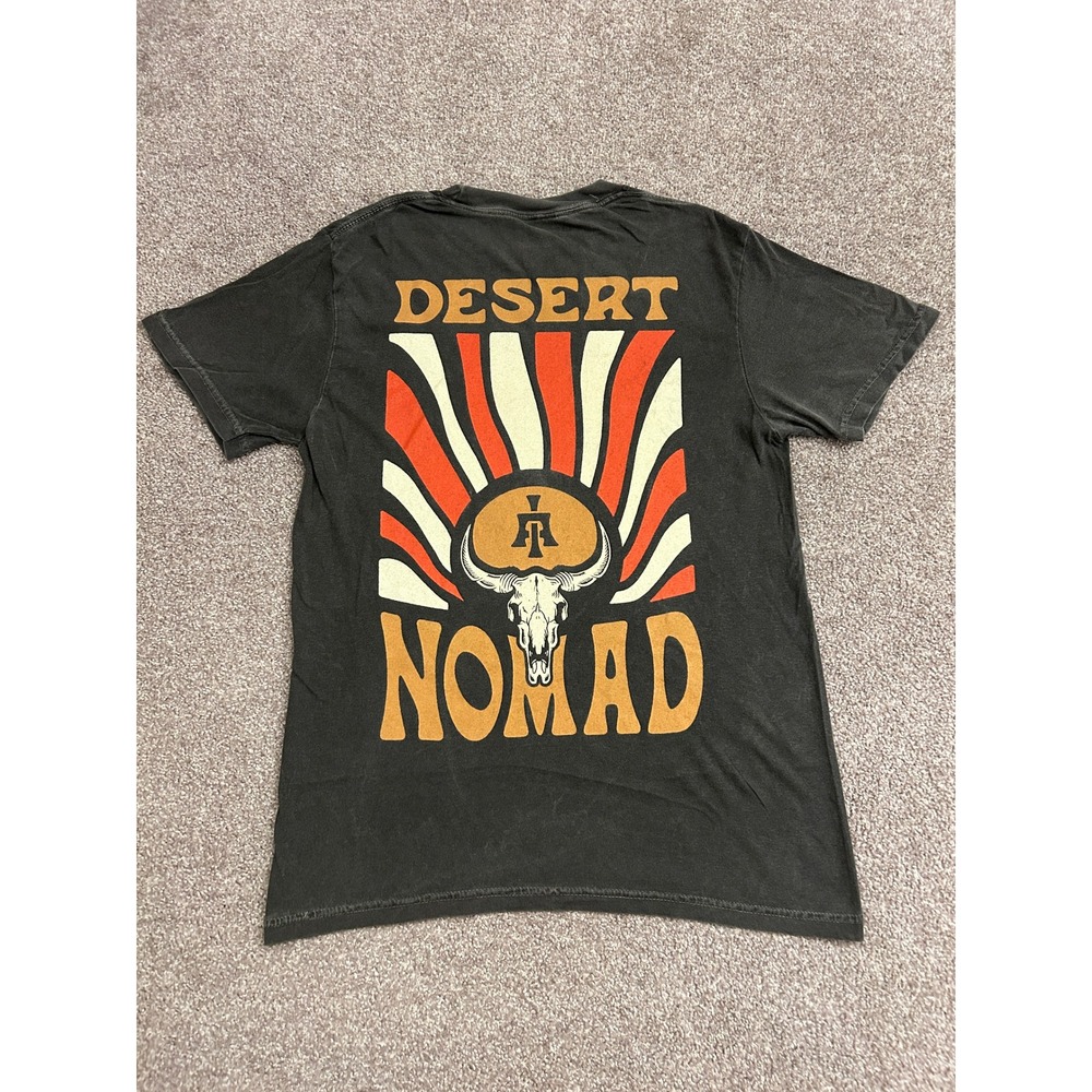 Iconic Arizona T Shirt Mens Small Black Desert Nomad Bull Skull Graphic Tee